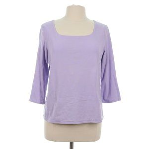J. Jill Women's Purple Super Soft Square Neck T-Shirt Top